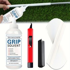 Golf Grip Set For Golf Club Hook Blades, Grip Tape Strips,Solvents,Rubber Vises