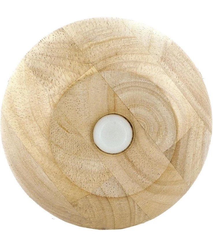 SET OF 4! 4-1/2 in. x 3-1/4 in. Unfinished Solid Hardwood Round Bun Feet Legs - Image 3 of 4