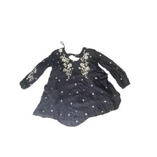 Free People Sweet Tennessee Embroidered Black Mini Dress Tunic Style S/P