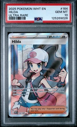 2025 POKEMON WHT EN-WHITE FLARE ULTRA RARE #164 HILDA PSA 10