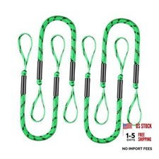 4 Pcs Boat Bungee Dock Lines, 4 Feet Mooring Rope for Green and Black 4P