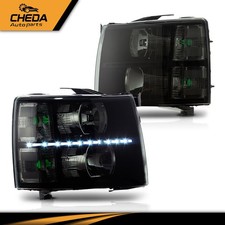 Fit For Led Drl 2007-14 Chevy Silverado 1500 2500hd Clear Corner Headlight Lamp