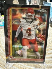 2025 Topps Chrome Rashee Rice Black Ray Wave /10 Kansas City Chiefs