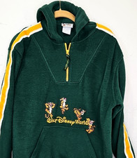 Vintage Walt Disney World Tigger Jacket fleece pullover 1/4 zip Big Kid XL green