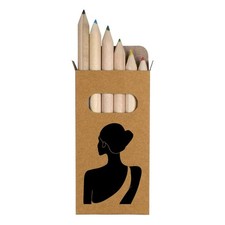 6 x ' Minimalist Woman's Back' Short Colour Pencils PE00073940