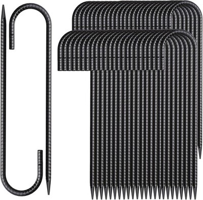 12 Inch Rebar Stakes 50 Pack J Hook Ground Stakes Heavy Duty Chain Link Fence St