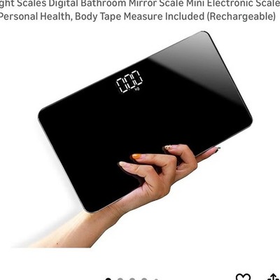 Venugopalan Portable Rechargeable Digital Scale Mirror LED 400lb Capacity