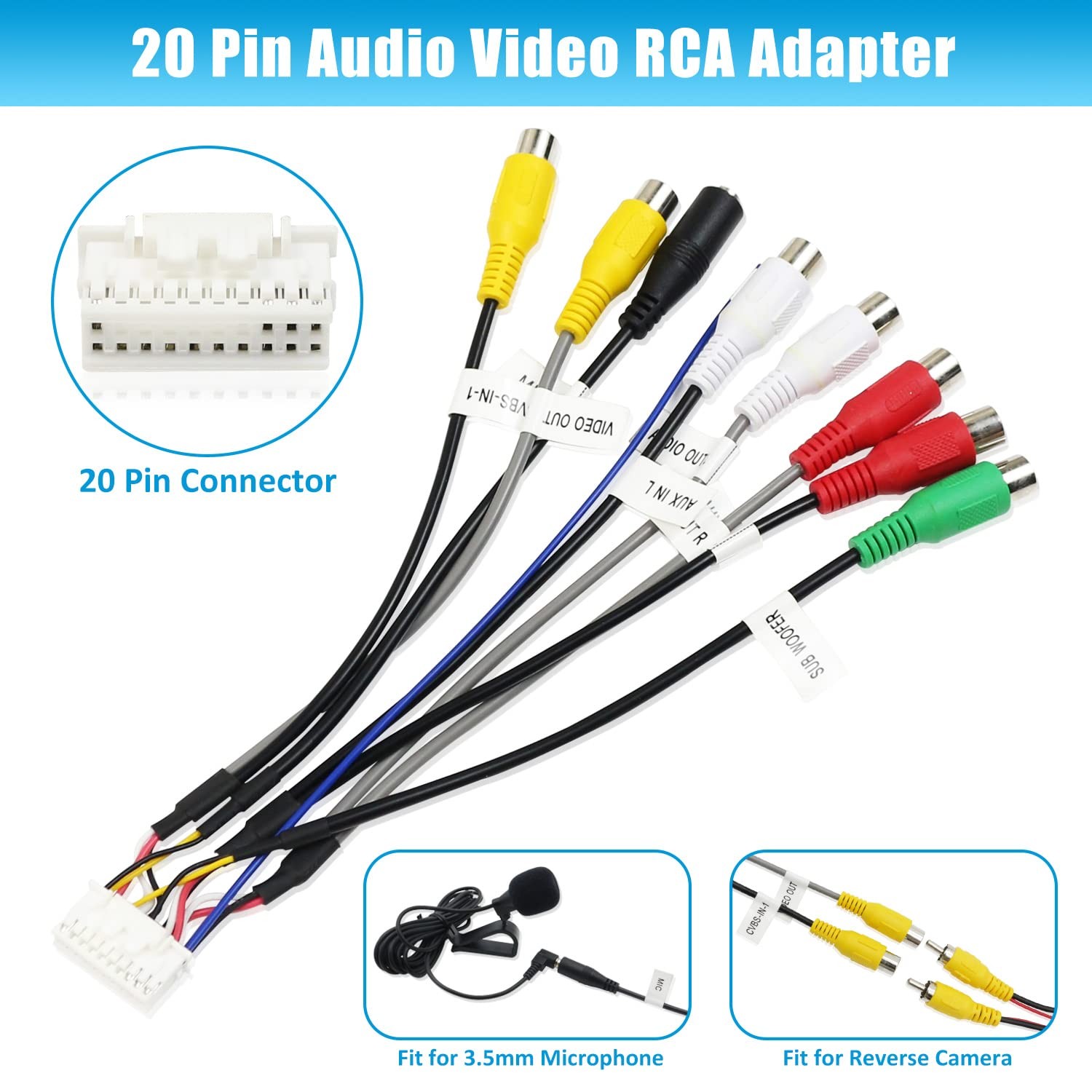 Android Radio Wiring Harness Kit with 16 Pin ISO Car Wire Harness,... 