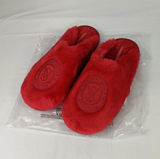 NWT Victoria's Secret Red Fuzzy Slippers Women's Size Large Closed Toe Faux Fur