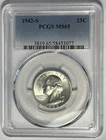1942 S WASHINGTON QUARTER PCGS MS 65