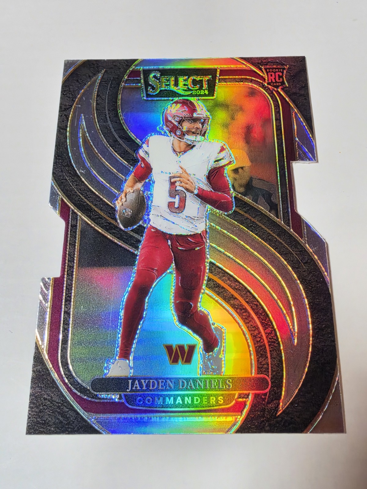 2024 Panini Select Jayden Daniels RC #112 Premier Level Silver Prizm Die-Cut