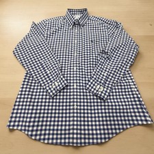 Brooks Brothers Gingham Button Down Mens XL Navy White Regent Fit Non-Iron