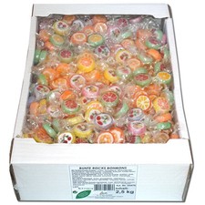 (13,82€/1kg) Bunte Rocks Frucht-Bonbon, Hartkaramellen 2,5Kg