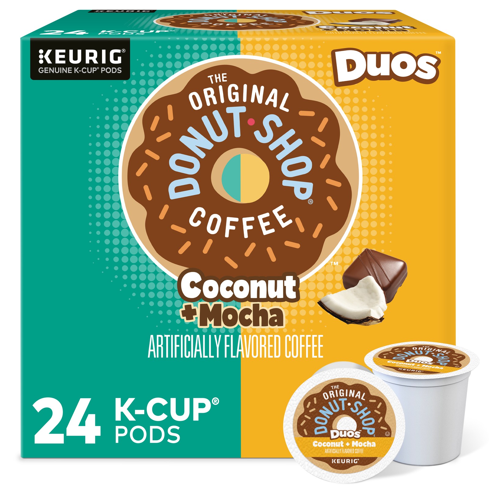 The Original Donut Shop Duos Coconut + Mocha Keurig K-Cups, Medium Roast, 24ct