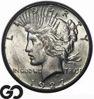 1927-S Peace Dollar *Key Date* Cartwheel Luster, Choice BU++ Better Date