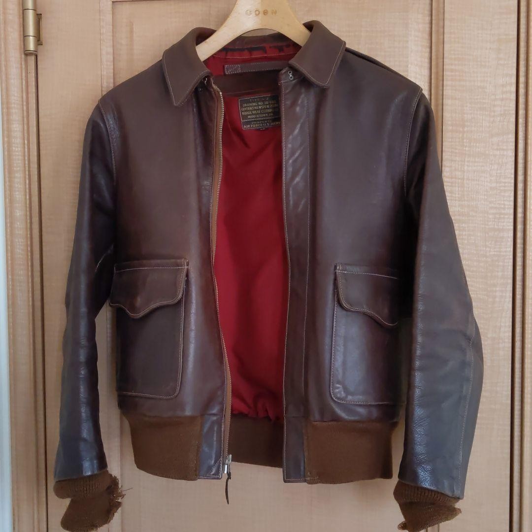 The Real McCoy's A-2 Rare Size 32 Leather Jacket Genuine Leather