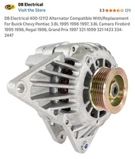 DB Electrical Alternator Fits REGAL CAMARO GRAND PRIX FIREBIRD 3.8L V6 95-97