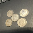 Roosevelt Dimes Lot J of 5 - 10C 90% Silver  - 1947-1964