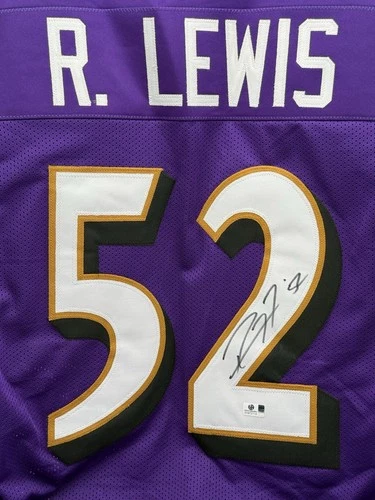 Ray Lewis Signed Baltimore Ravens NFL Jersey GA COA SB MVP & Champion NFL HOF