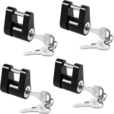 CZC AUTO Black Trailer Hitch Coupler Lock, Dia 1/4 Inch, 3/4 Inch