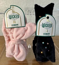 Wicked Girls Headwrap Headband Scunci By Conair Black and Pink Lot of 2