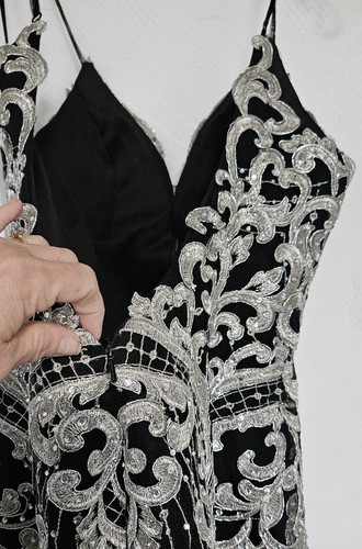Alyce Paris Size 4 Jeweled Embroidered Open Back Formal Dress Homecoming Wedding - Picture 16 of 24