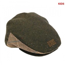 Patrick Francis Kids Green Tweed Celtic Knot Flat Cap