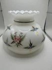 Vtg Gone With the Wind Wild Rose Hurricane Parlor Lamp Shade Globe Milk Glass