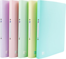 Oxford A4 Pastel Ring Binders, 20 Mm Compact Spine, Lightweight & Flexible Folde