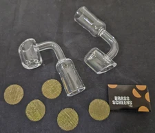 2 pack- 14mm Female Joint (4mm thick) 90 degree  Angle Quartz -connector-Adapter