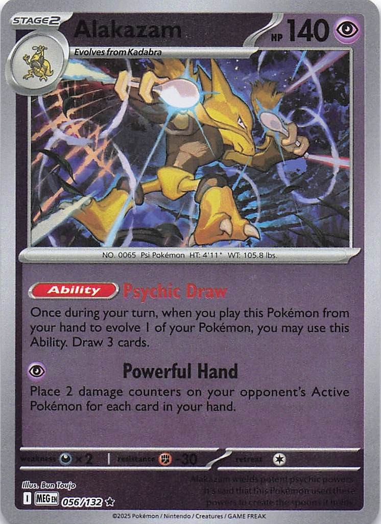 Alakazam #056/132 NM Reverse Holo Rare ME01: Mega Evolution