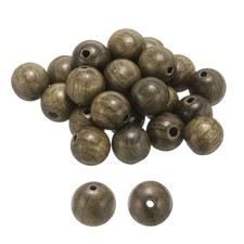 100pcs 6mm Ebony Wood Round Polished Wooden Loose Beads for Craft