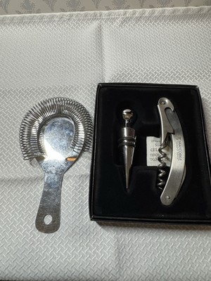 Stainless Steel Wine Bottle Opener Corkscrew and Stopper Set