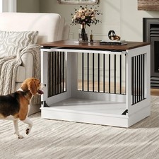 32 Inch Flip-Up Door Dog Crate Furniture Wooden Dog Kennel as Nightstand End
