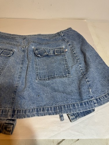 Route 66 Vintage Denim Mini Apron Skirt Size 10 Y2K Style - Picture 4 of 13