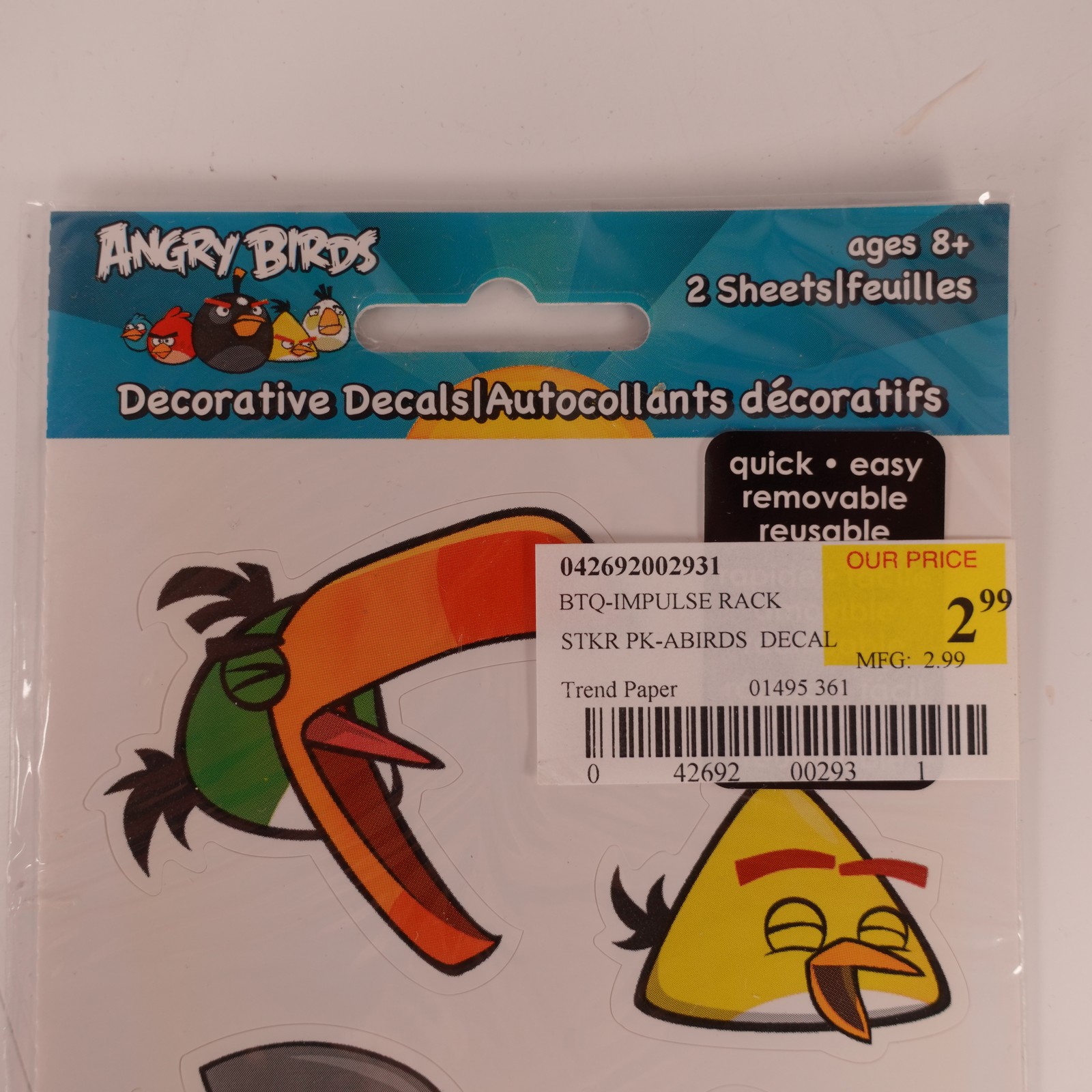 Angry Birds Go Sticker NEW Sealed Angry Birds Decorative Decals Sticker Pack 2 Sheets ...