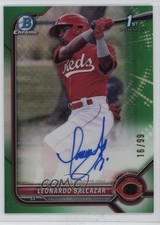 2022 Bowman Chrome Prospect Green Refractor 16/99 Leonardo Balcazar #CPA-LB Auto
