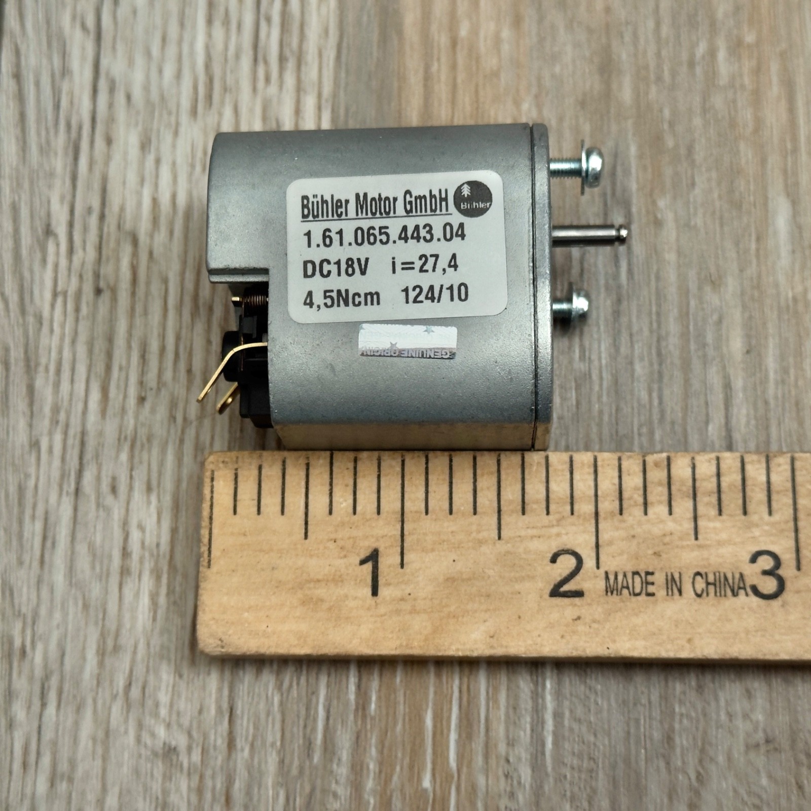 Buhler Gear Motor 1.61.065.443 18VDC 4.5Ncm Tested