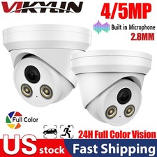 VIKYLIN 4MP 5MP 24H Full Color Night Vision Turret IP Camera MIC Waterproof WDR