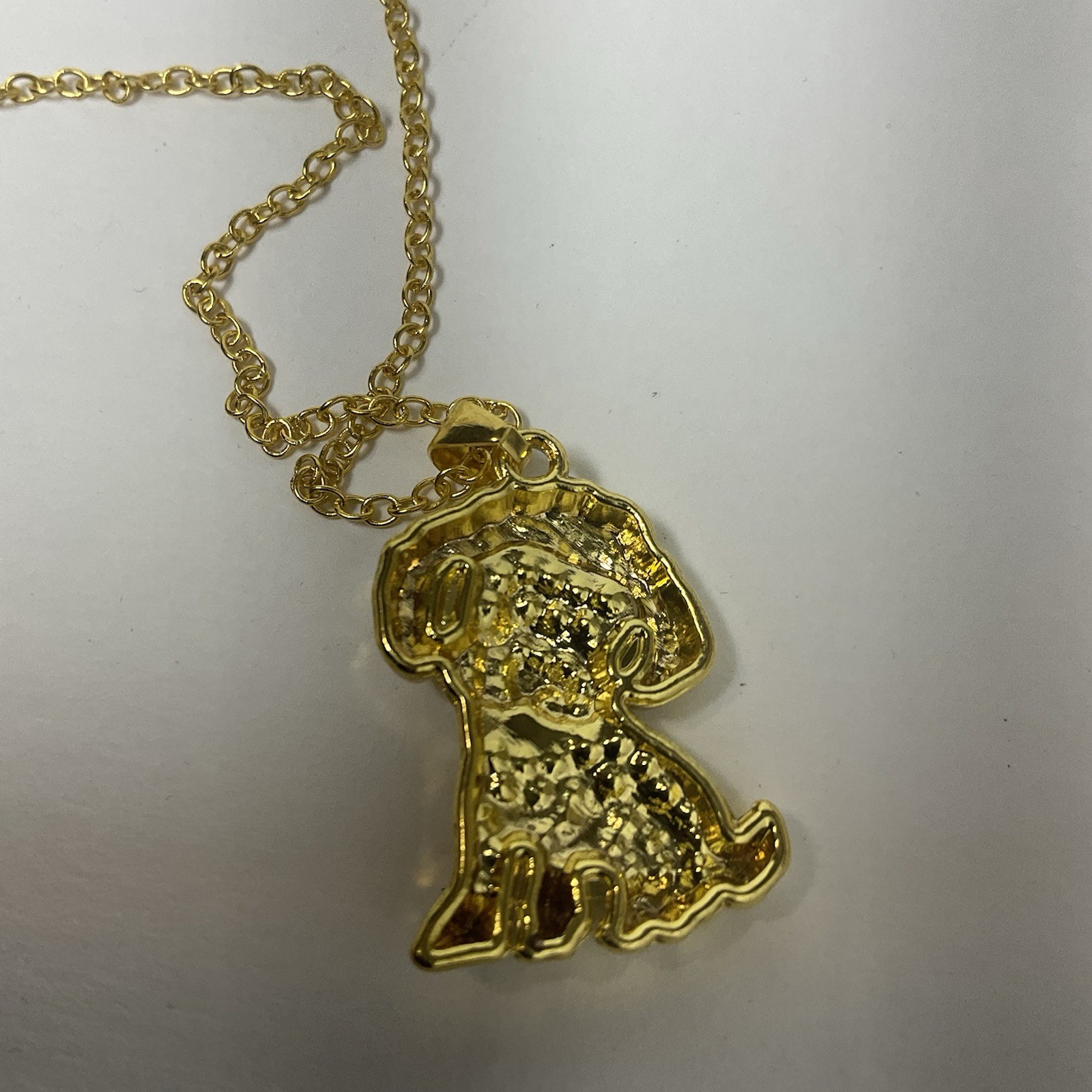 Collana lunga 19" tono oro con ciondolo barboncino animale domestico cucciolo gioielli accessori regalo foto 4