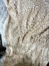 Vintage lace tablecloth Floral Medallions Vanilla Cream Ecru Ecru 59 X 100