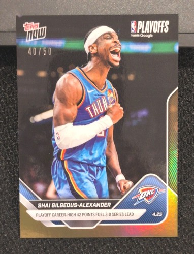 2025-26 NBA Topps NOW Shai Gilgeous-Alexander - Card 276 Gold Foil #/50 - Afbeelding 1 van 2