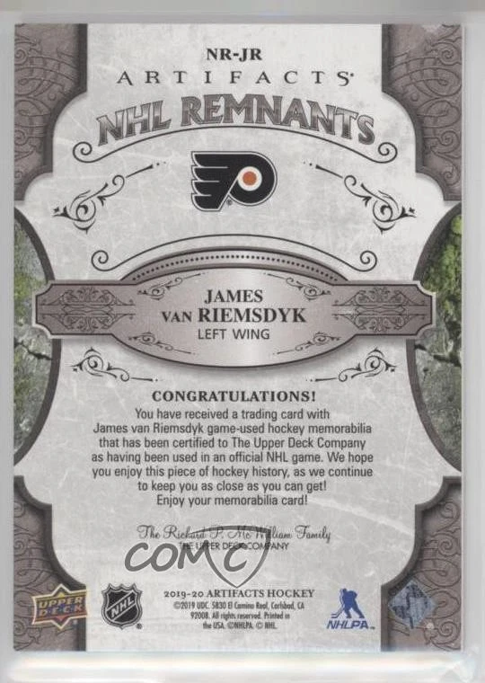 2019-20 Upper Deck Artifacts NHL Remnants James van Riemsdyk #NR-JR - Image 2 of 2