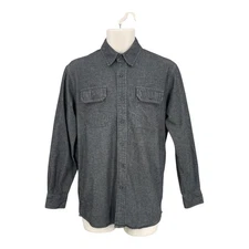 Wrangler Workwear Shirt Men Preppy Utility Flex Long Sleeve Button Up Size S