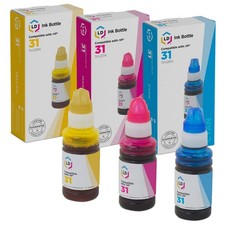 LD Ink Bottle Replacements for HP 31 Cyan, Magenta, Yellow, 3-Pack 