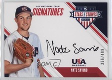 2020 Panini USA Baseball Stars & Stripes 356/499 Nate Savino #18U-NS Auto 4m3