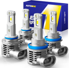 H11/H9/H8 9005/HB3 LED Bulbs Combo, 96000LM 16X Super Brighter,4Pcs 6500K Whit