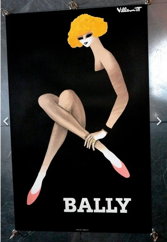 Poster Manifesto Pubblicità Moda Scarpe Bally Stampa Vintage 43*62