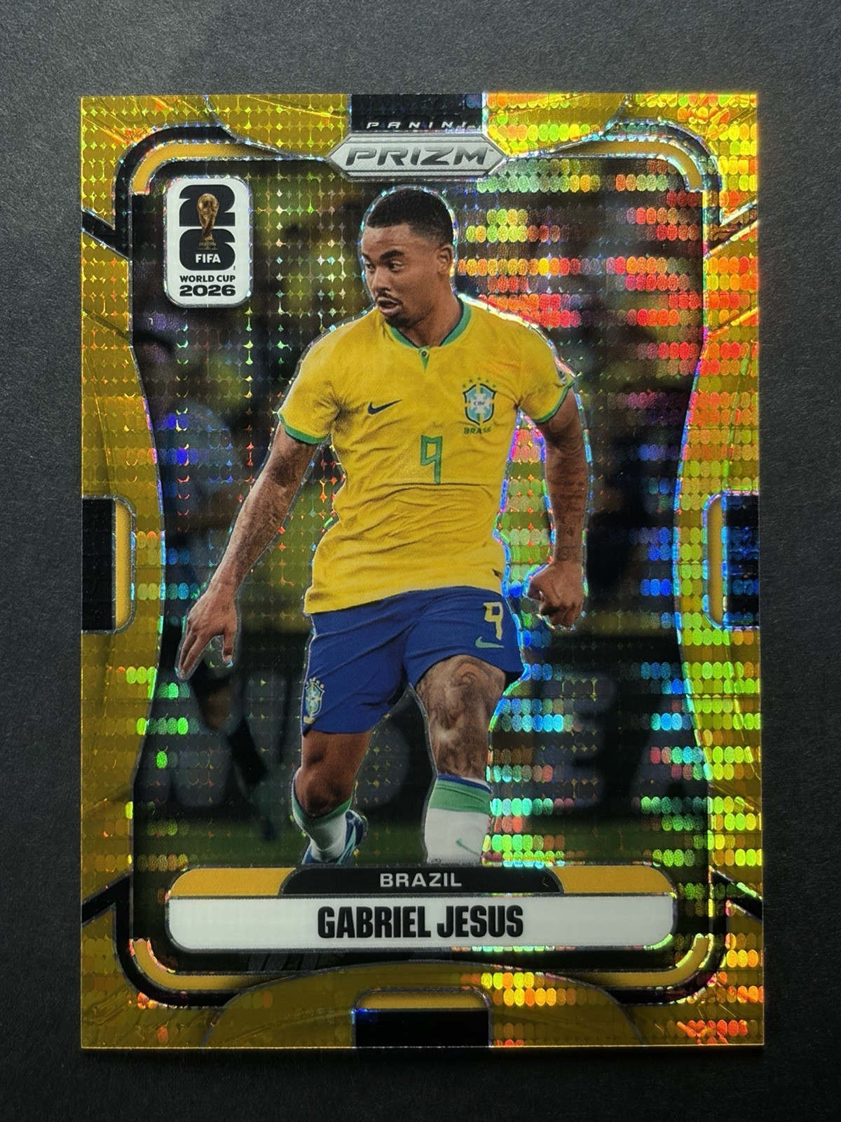 Panini 2026 Prizm FIFA WC Gabriel Jesus Gold Preferred Prizm /10 *NUMBER MATCH* view 2