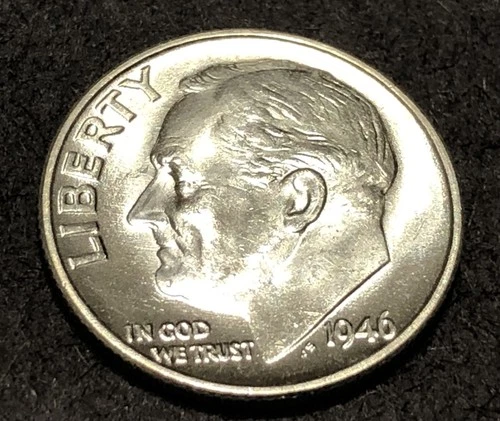 1946-P Roosevelt Dime CU BU 90 % Silver US Coin B